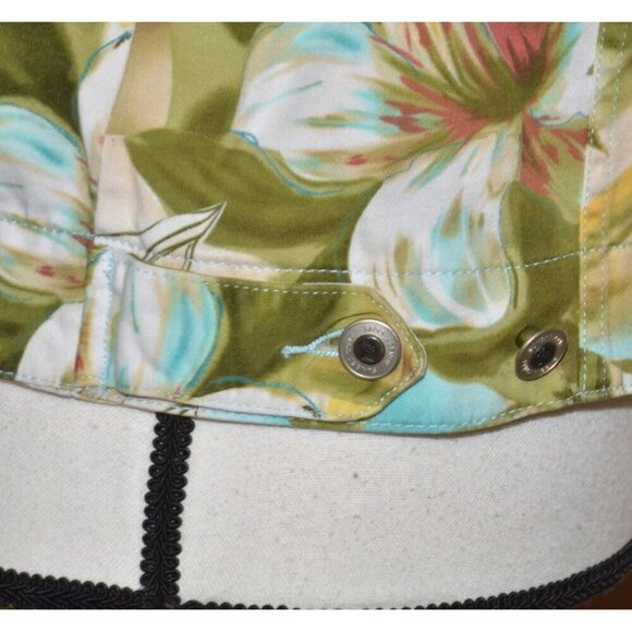 Sunset Cove Ladies L Lightweight Button Front Jacket Tropical Floral Vacation - Picture 8 of 12